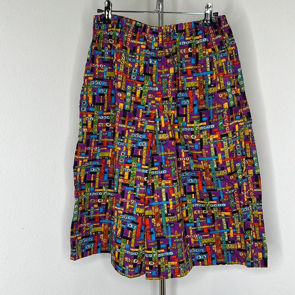 🔹 Vintage Nike Wide Leg Colorful Cotton Skater Shorts